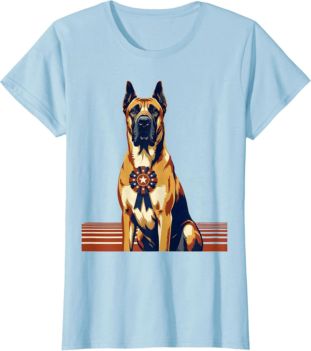 Women's Great Dane Patriotic 4th of July Dog Breed Pride T-Shirt - Baby Blue