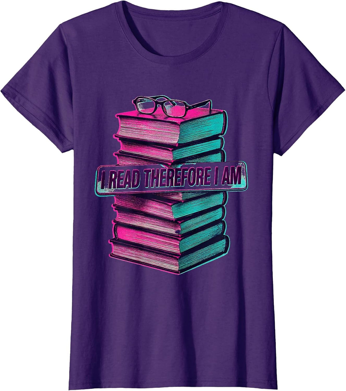 Women's I Read Therefore I Am English Teacher Design T-Shirt - Purple