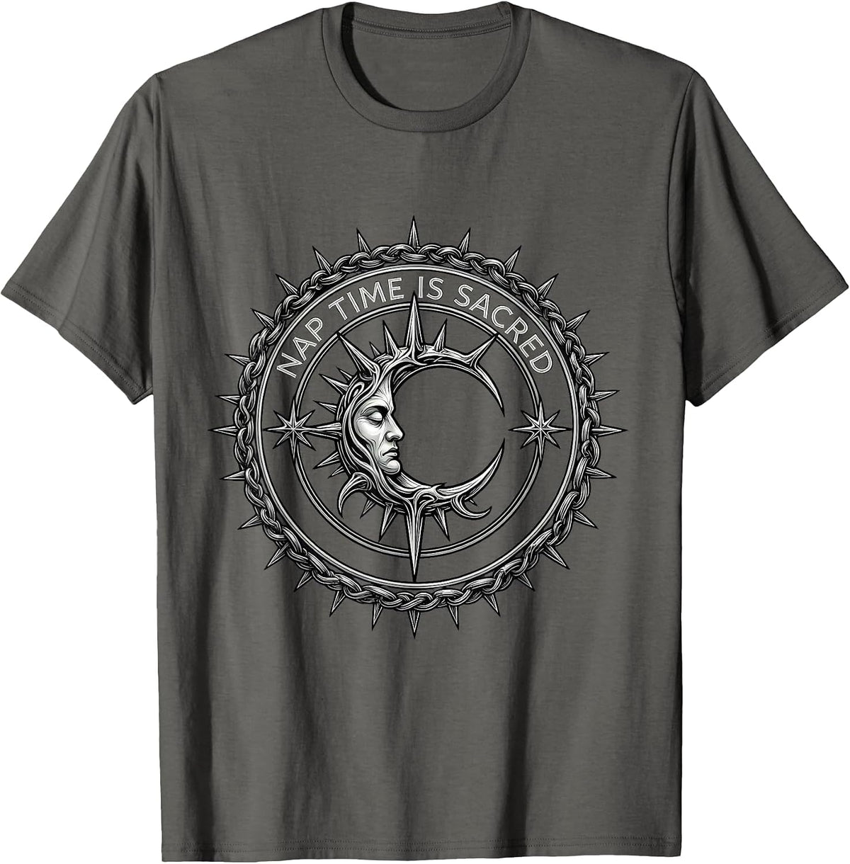 Nap Time Is Sacred Preschool Teacher Design T-Shirt - Asphalt Grey
