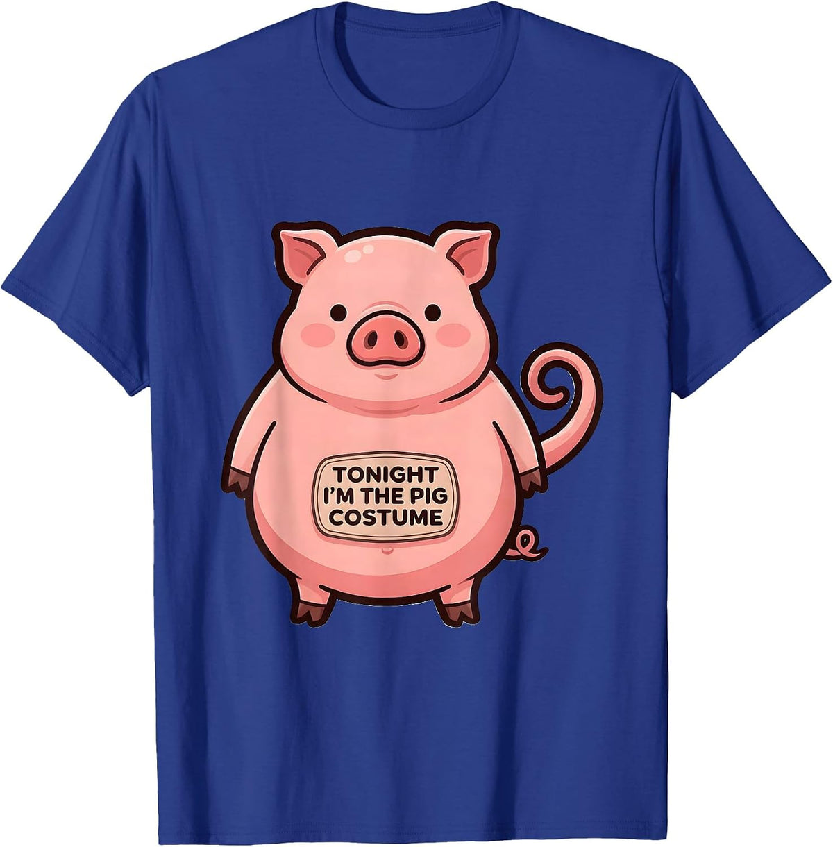 Tonight I’m The Pig Costume Cute Kawaii Halloween Family T-Shirt - Royal Blue