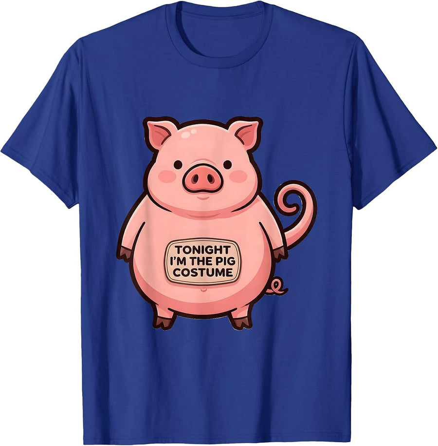 Tonight I’m The Pig Costume Cute Kawaii Halloween Family T-Shirt - Royal Blue