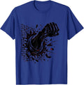 Rosie the Riveter Strong Arm Factory Wall T-Shirt - Royal Blue