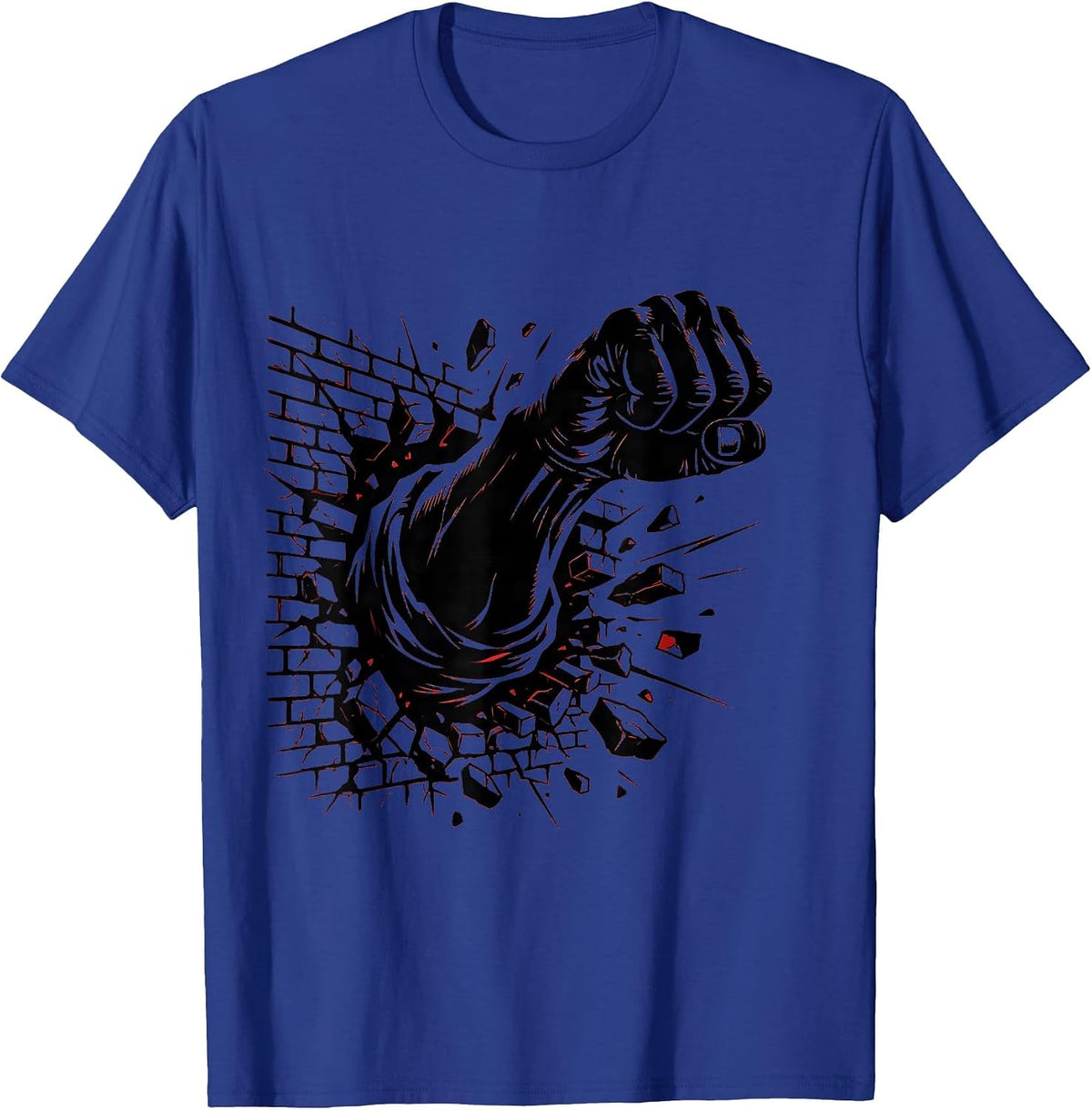 Rosie the Riveter Strong Arm Factory Wall T-Shirt - Royal Blue