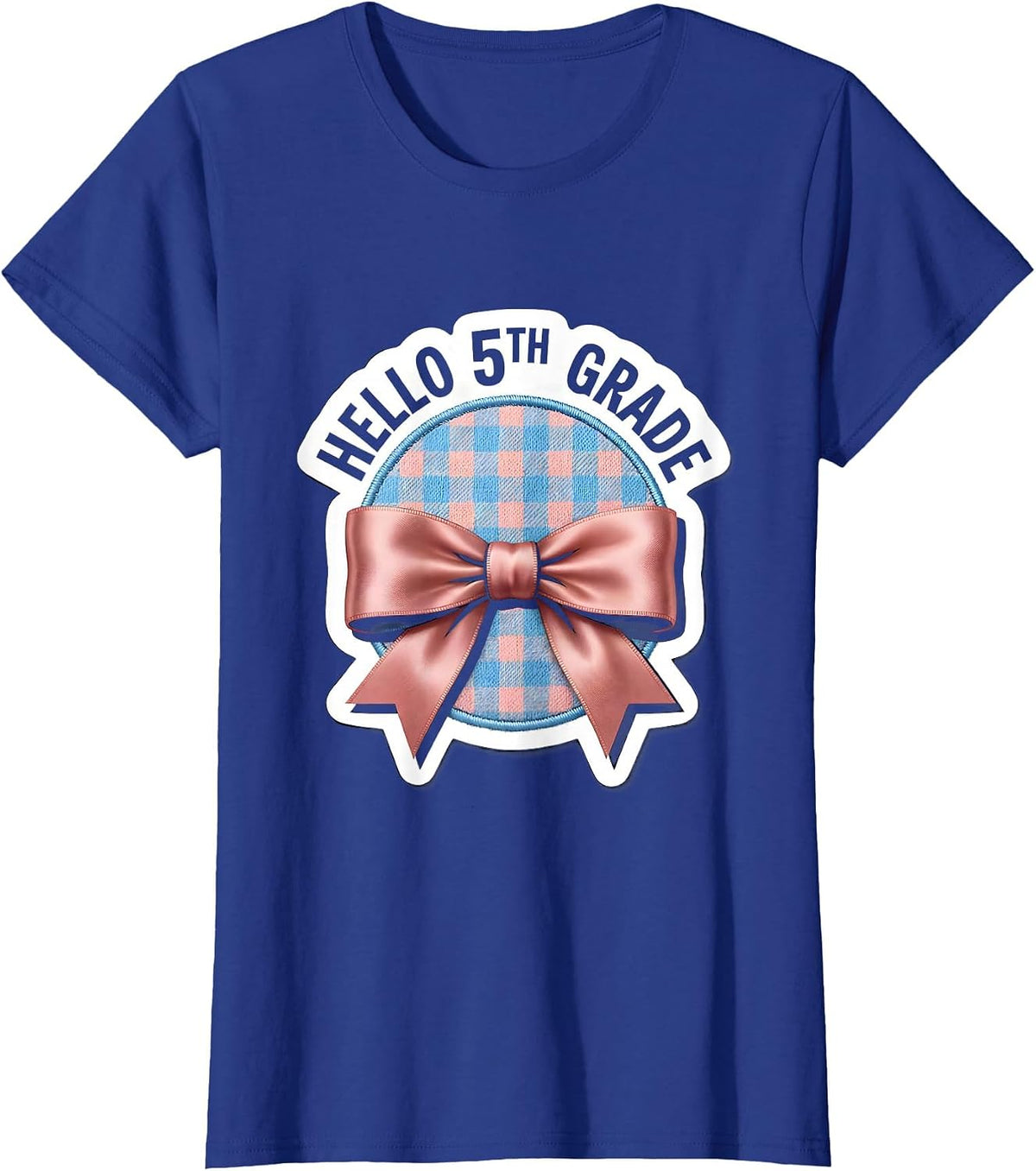 Women's Hello 5th Grade Coquette Bow Back to School Girls T-Shirt - Royal Blue
