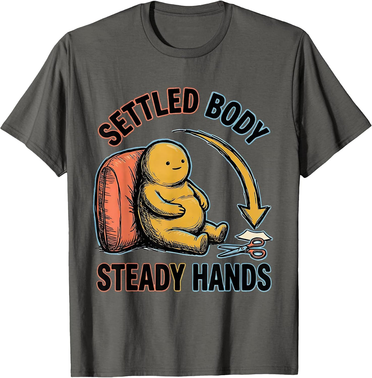 Settled Body Steady Hands Occupational Therapy Sensory T-Shirt - Asphalt Grey
