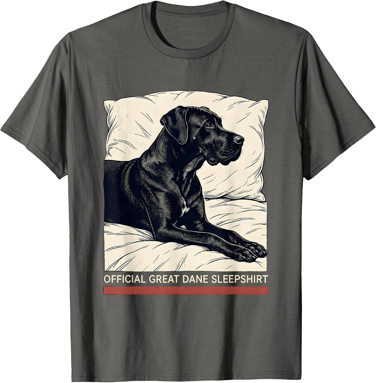 Official Great Dane Sleepshirt Cute Dog Owner Pajamas T-Shirt - Asphalt Grey