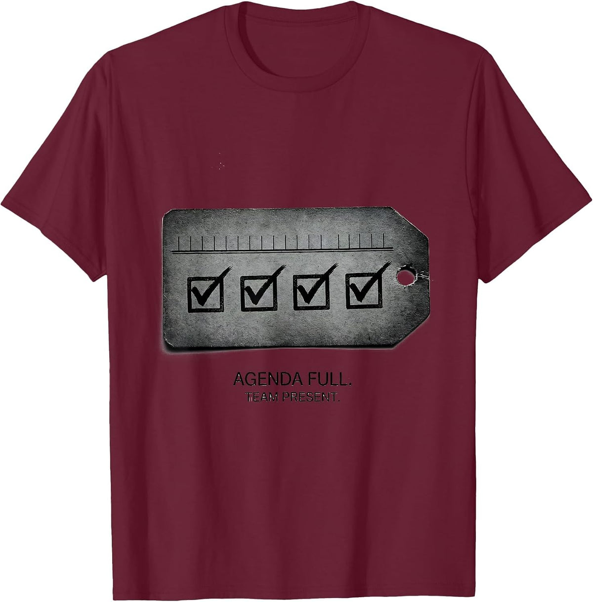 Agenda Full Team Present Special Education Teacher Squad T-Shirt - Burgundy
