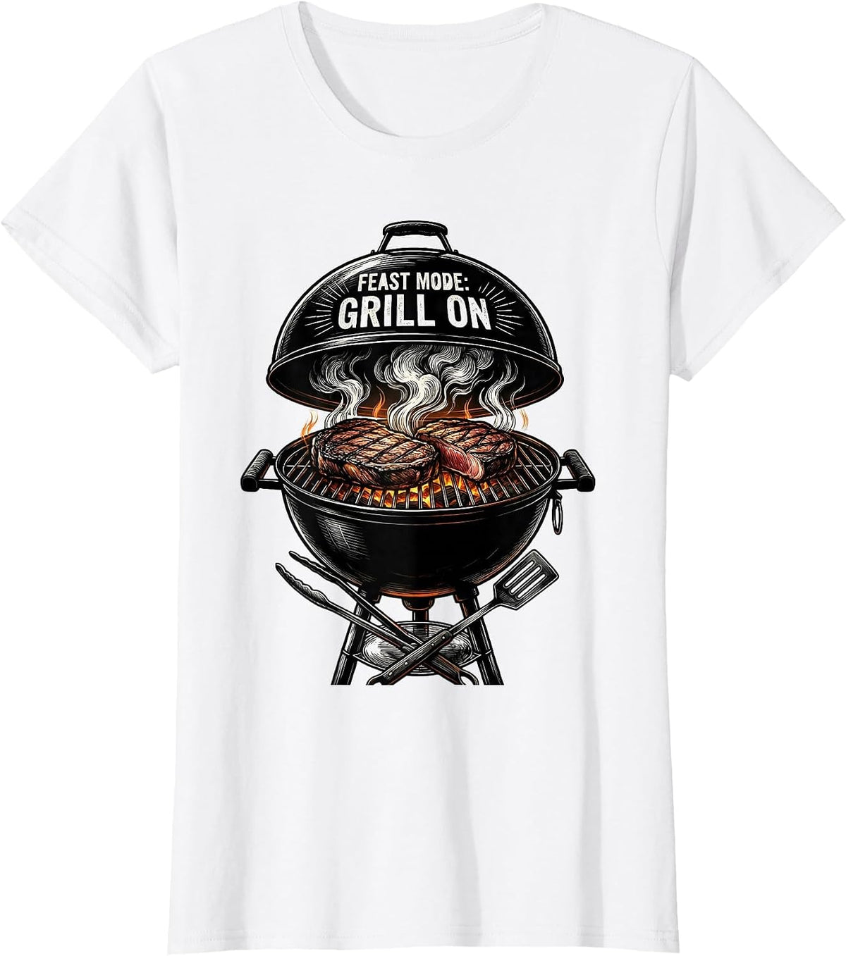 Women's Feast Mode Grill On Labor Day Grilling Design T-Shirt - White