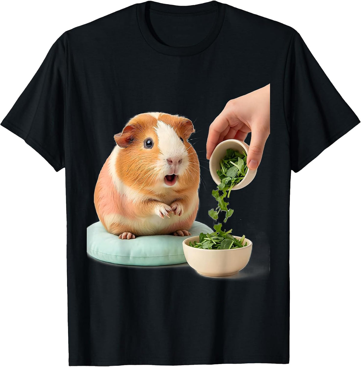 Men's Cute Tailless Guinea Pig Kawaii Pet Lover Gift T-Shirt - Black