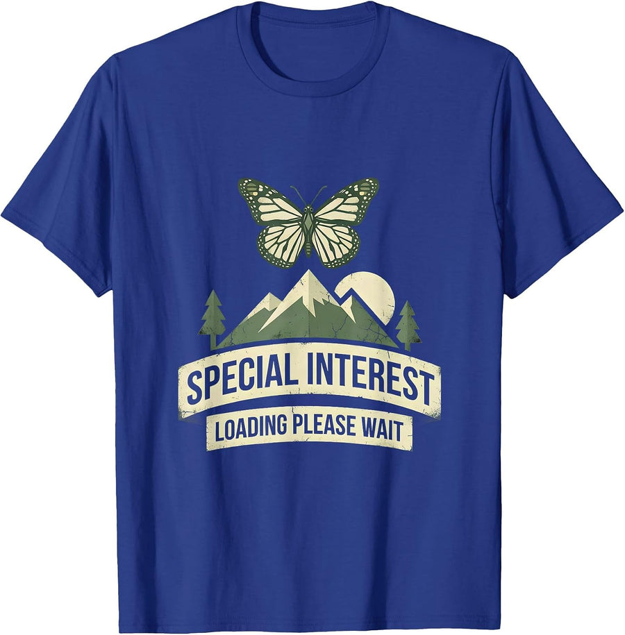 Men's Special Interest Loading Please Wait Autism Design T-Shirt - Royal Blue