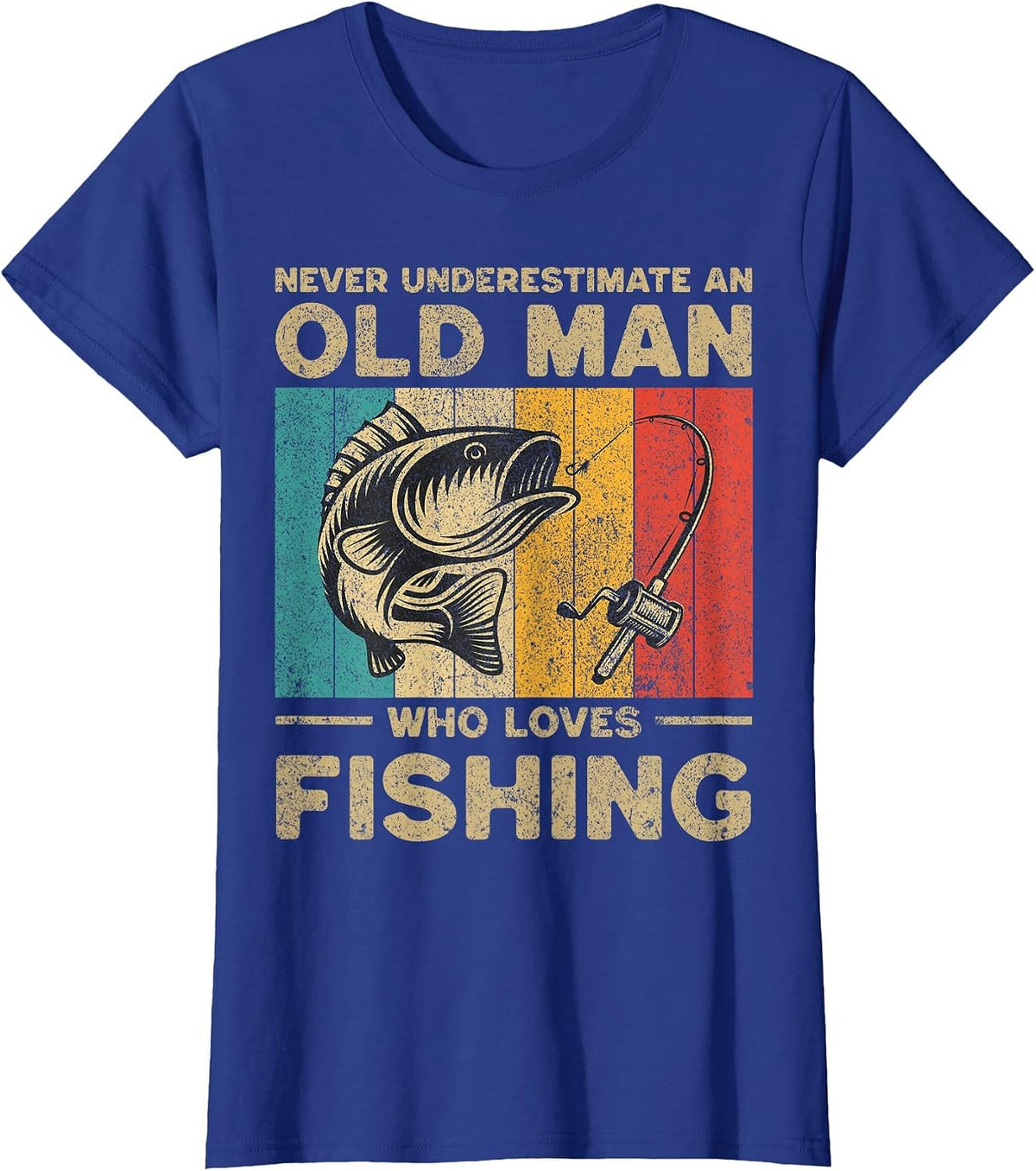 Funny Vintage Fishing Jokes Womens Mens Fisherman Bass Fish T-Shirt - Royal Blue