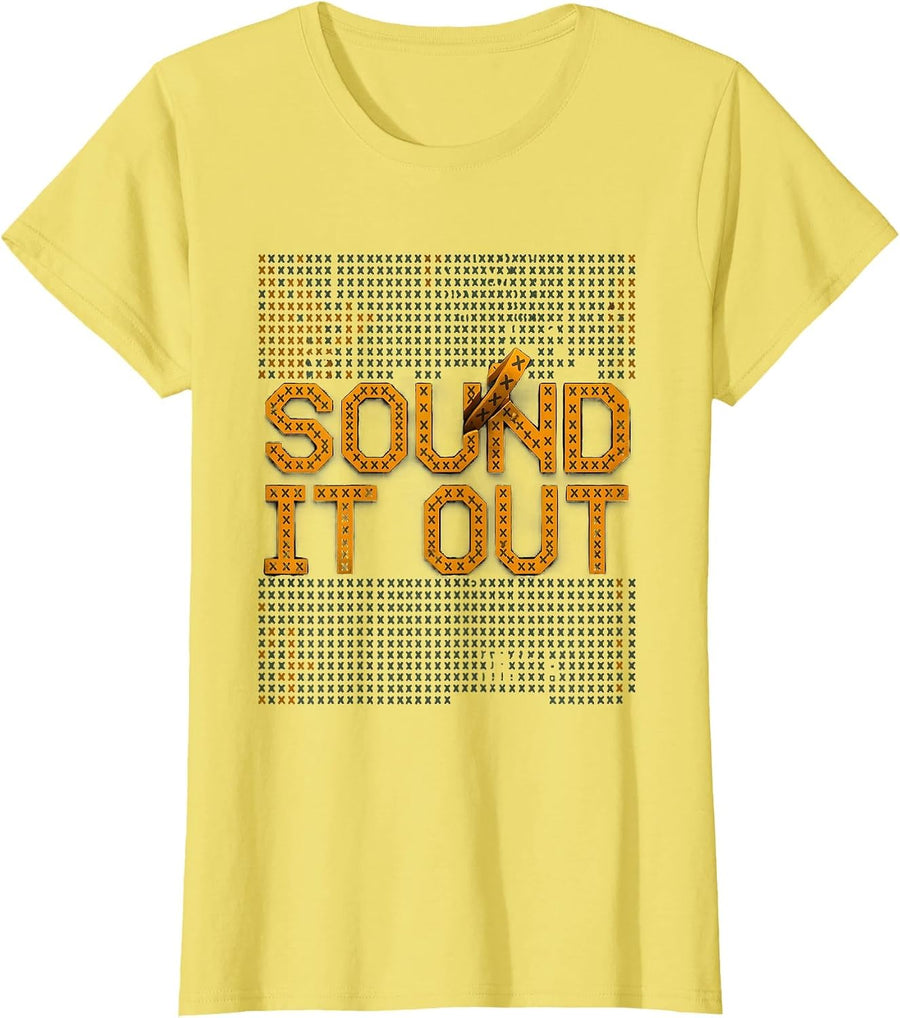Women's Sound It Out Dyslexia Teacher Therapist SPED Humor T-Shirt - Lemon Yellow