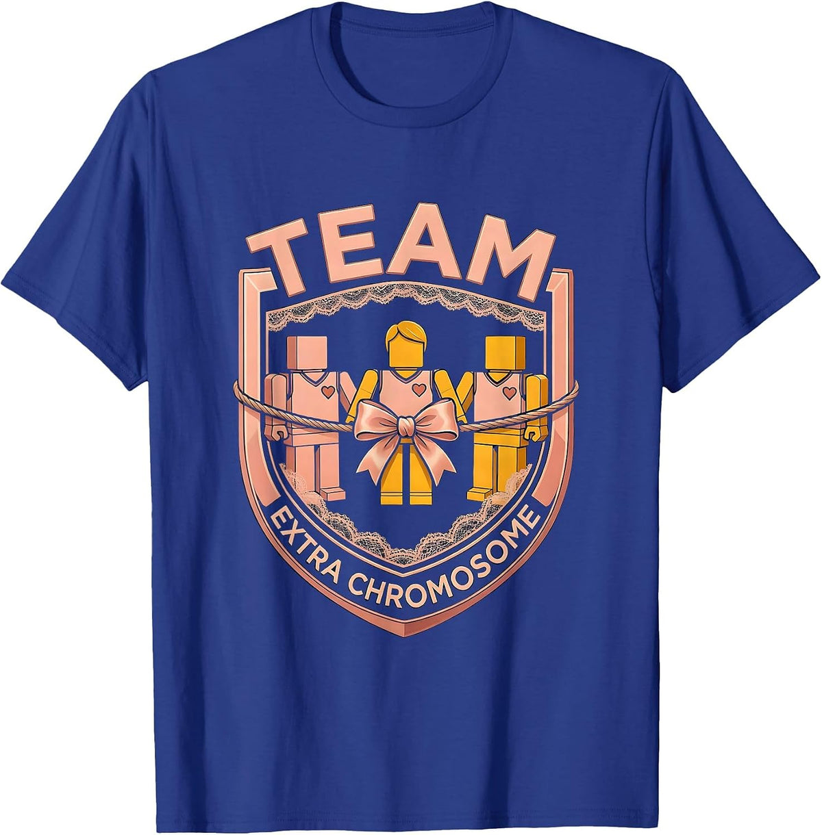Men's Team Extra Chromosome Uplifting Down Syndrome Awareness T-Shirt - Royal Blue