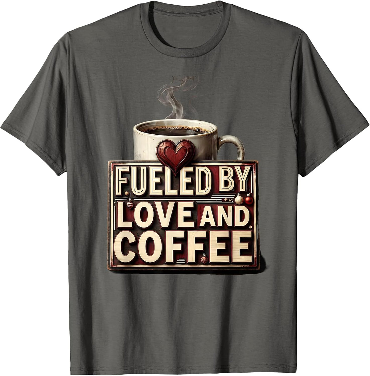 Fueled By Love and Coffee Special Education Teacher T-Shirt - Asphalt Grey