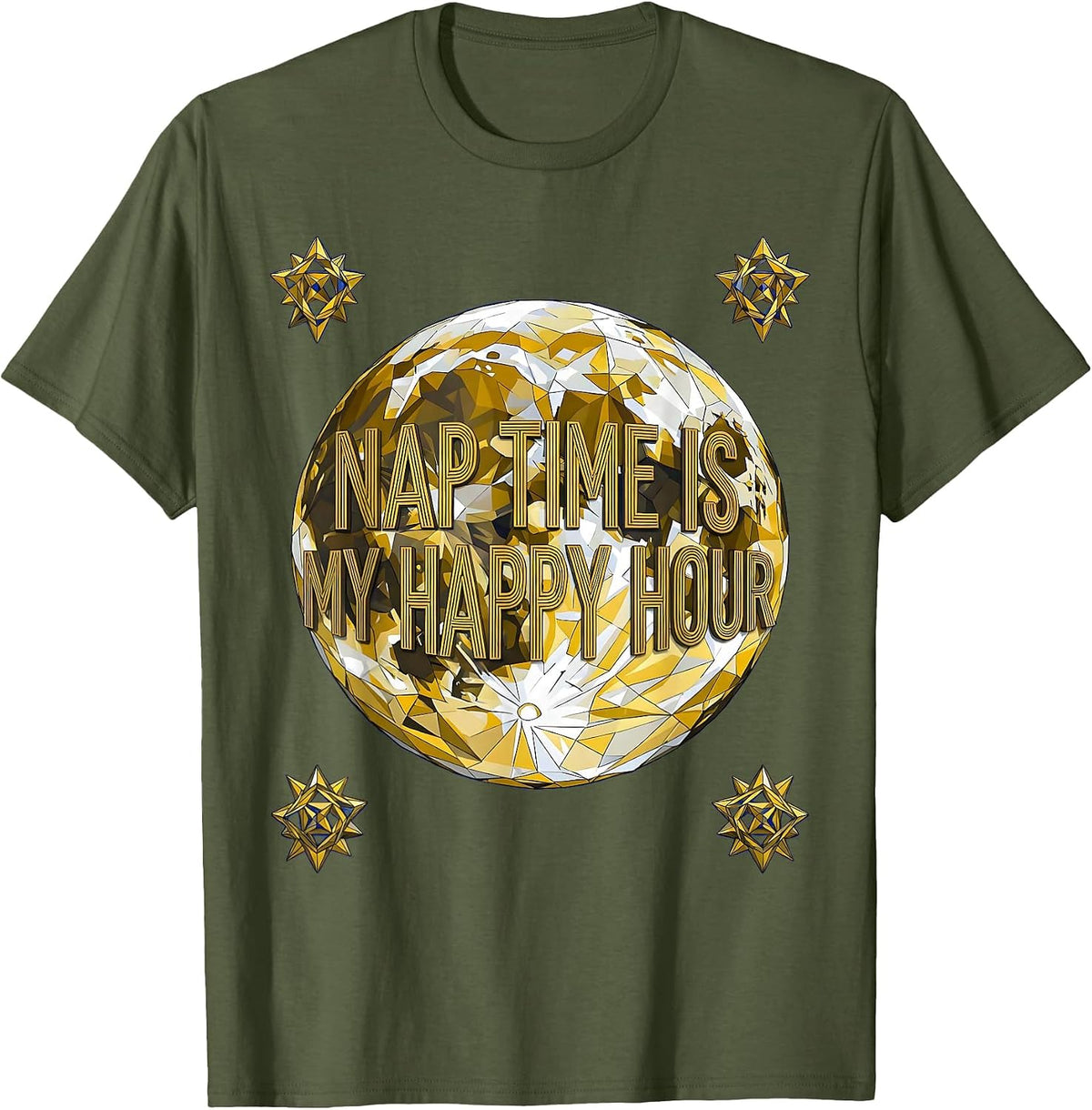 Men's Nap Time Is My Happy Hour Preschool Teacher T-Shirt - Olive Green