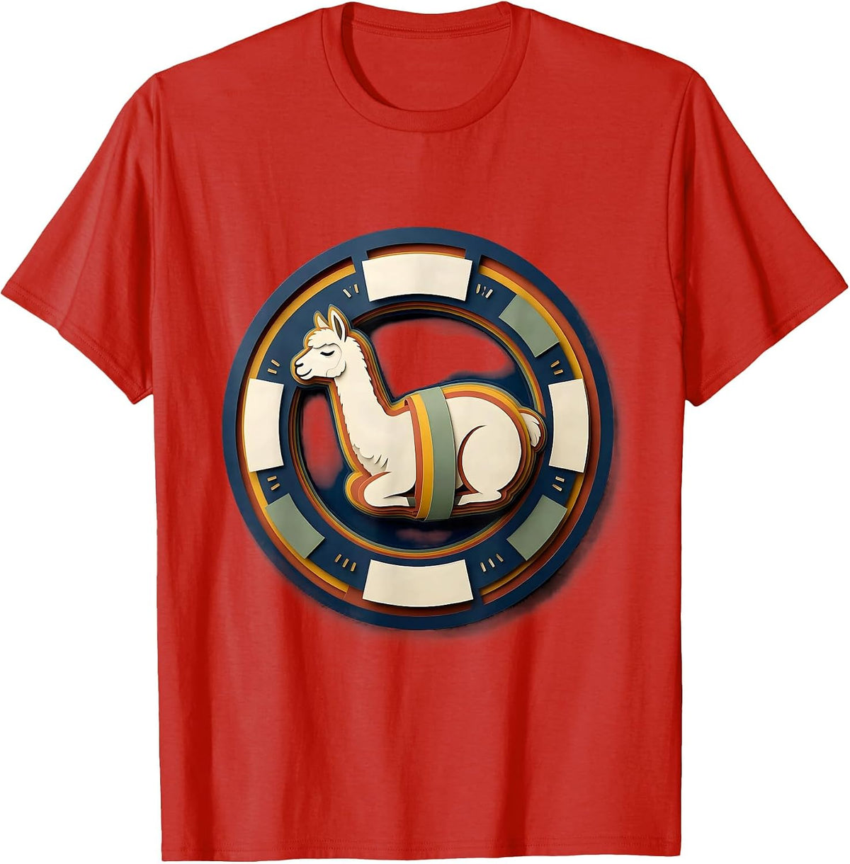 Men's Sleeping Alpaca Cute Animal Lover Pajama Humor T-Shirt - Red