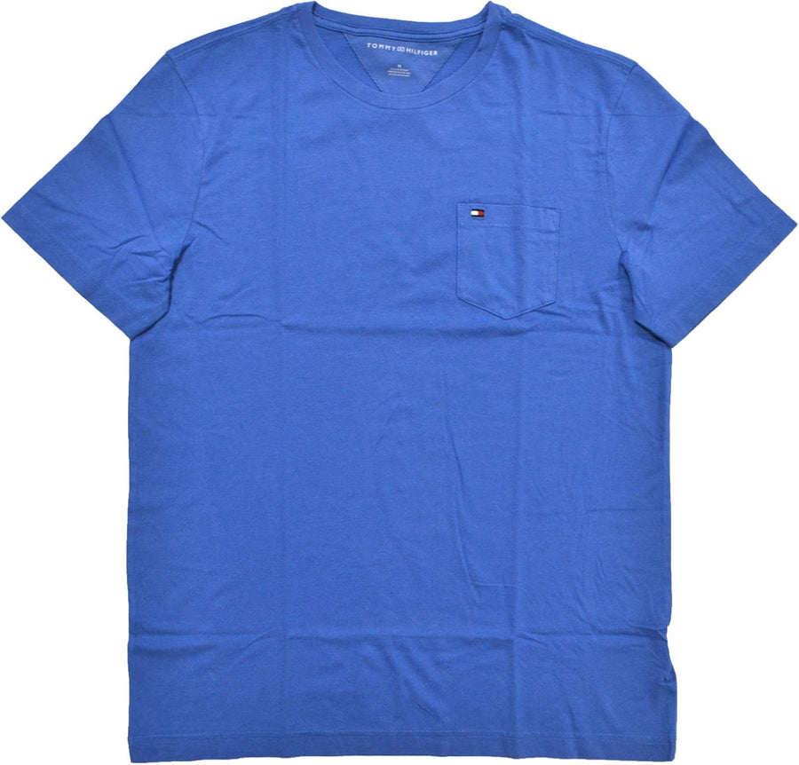 Tommy Hilfiger Men's Essential Short Sleeve Cotton Crewneck Pocket T-Shirt - Blue