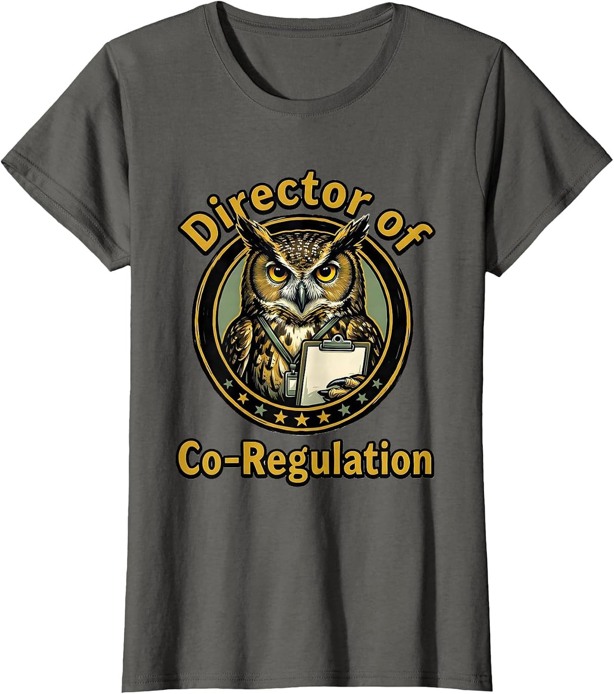 Women's Director of Co-Regulation Funny Mental Health Counselor T-Shirt - Asphalt Grey