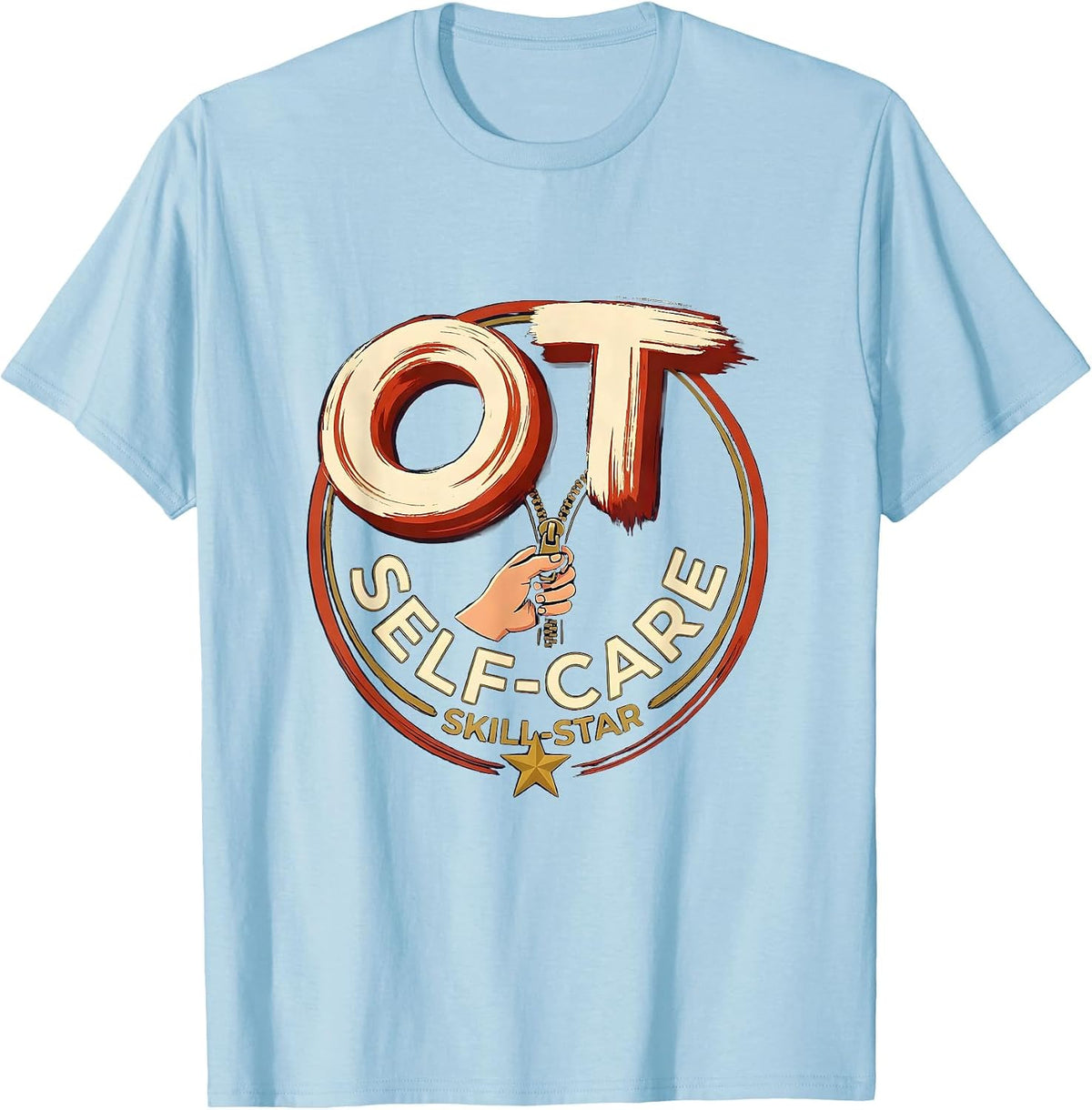 Men's OT Self-Care Skill-Star Occupational Therapy OT Assistant T-Shirt - Baby Blue