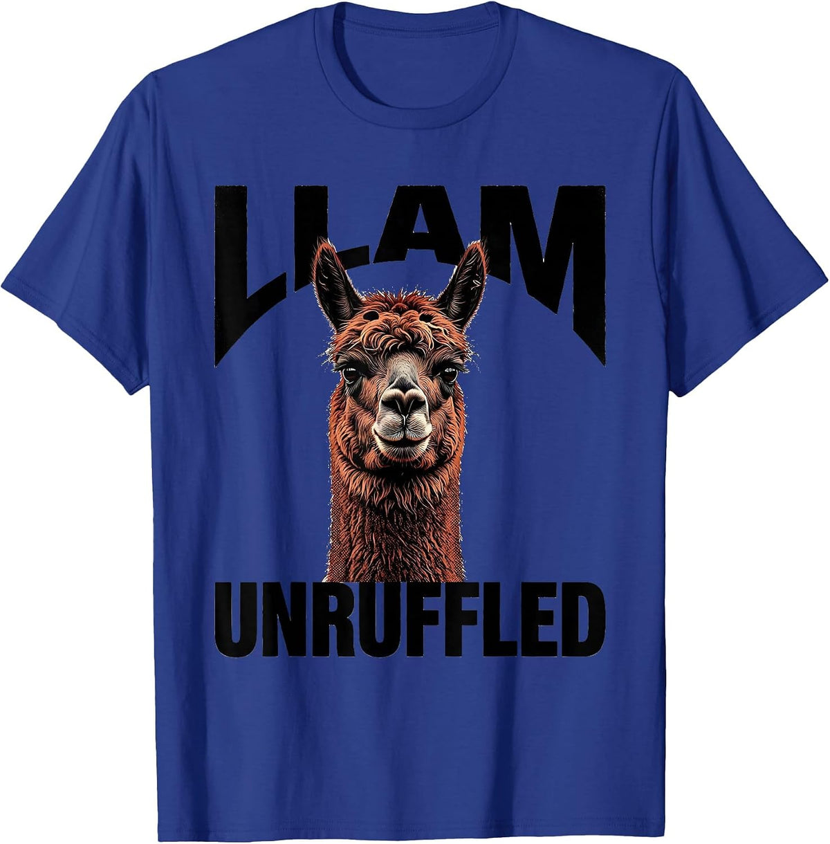 Men's Llam Unruffled Funny Llama Alpaca Lover Gift T-Shirt - Royal Blue