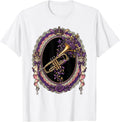 Men's Mardi Gras Jazz Trumpet Purple Gold Vines T-Shirt - White