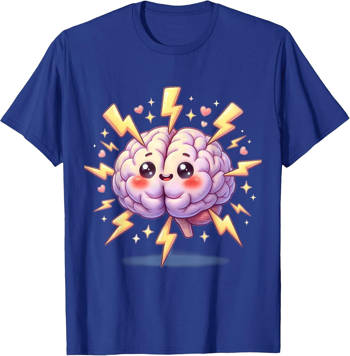 Men's Rizz Em With The Tism Neon Brain Lightning T-Shirt - Royal Blue