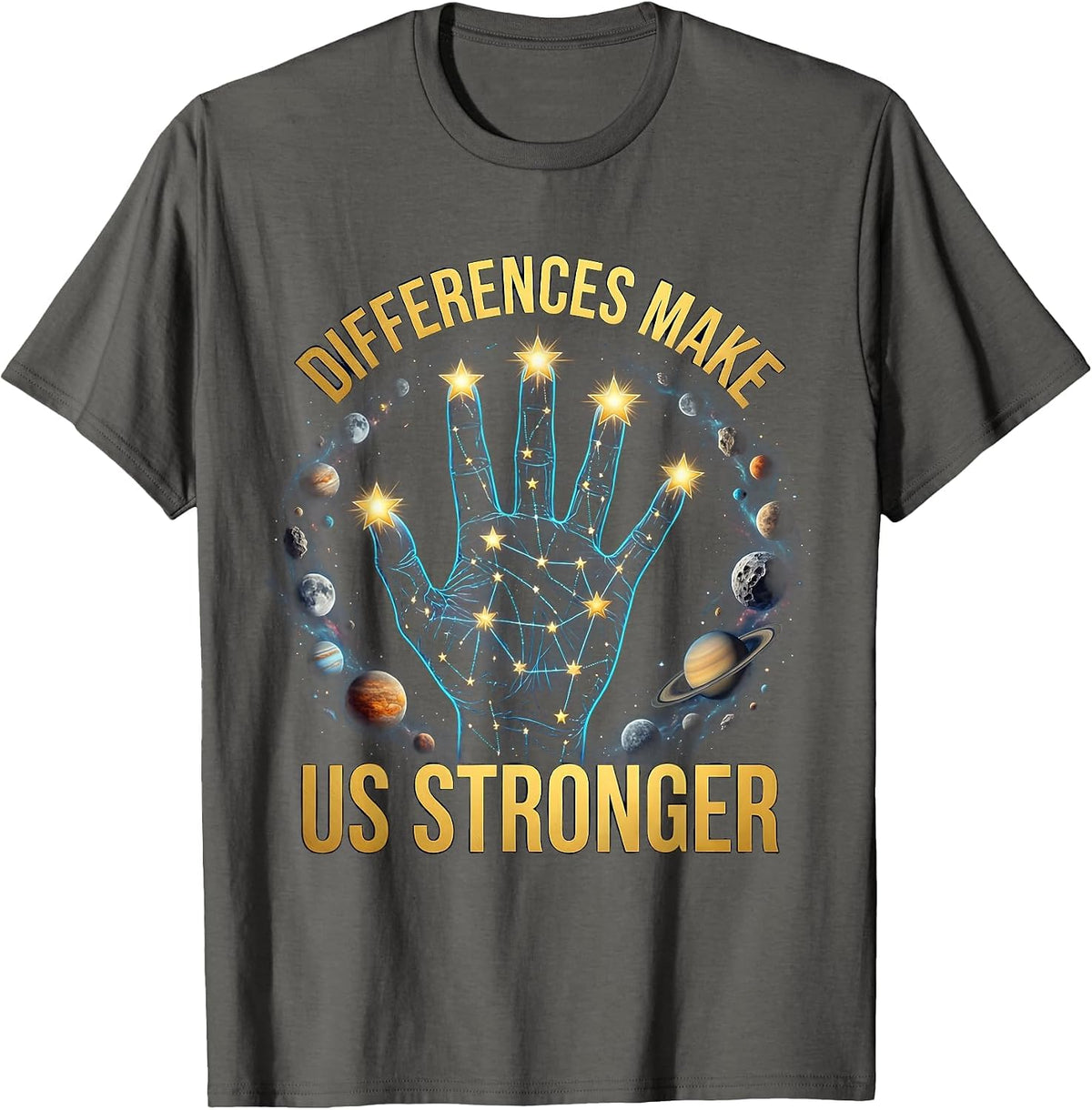 Differences Make Us Stronger Special Education Tee T-Shirt - Asphalt Grey