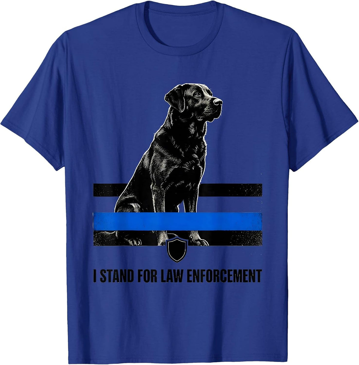 I Stand For Law Enforcement Thin Blue Line Police Support T-Shirt - Royal Blue