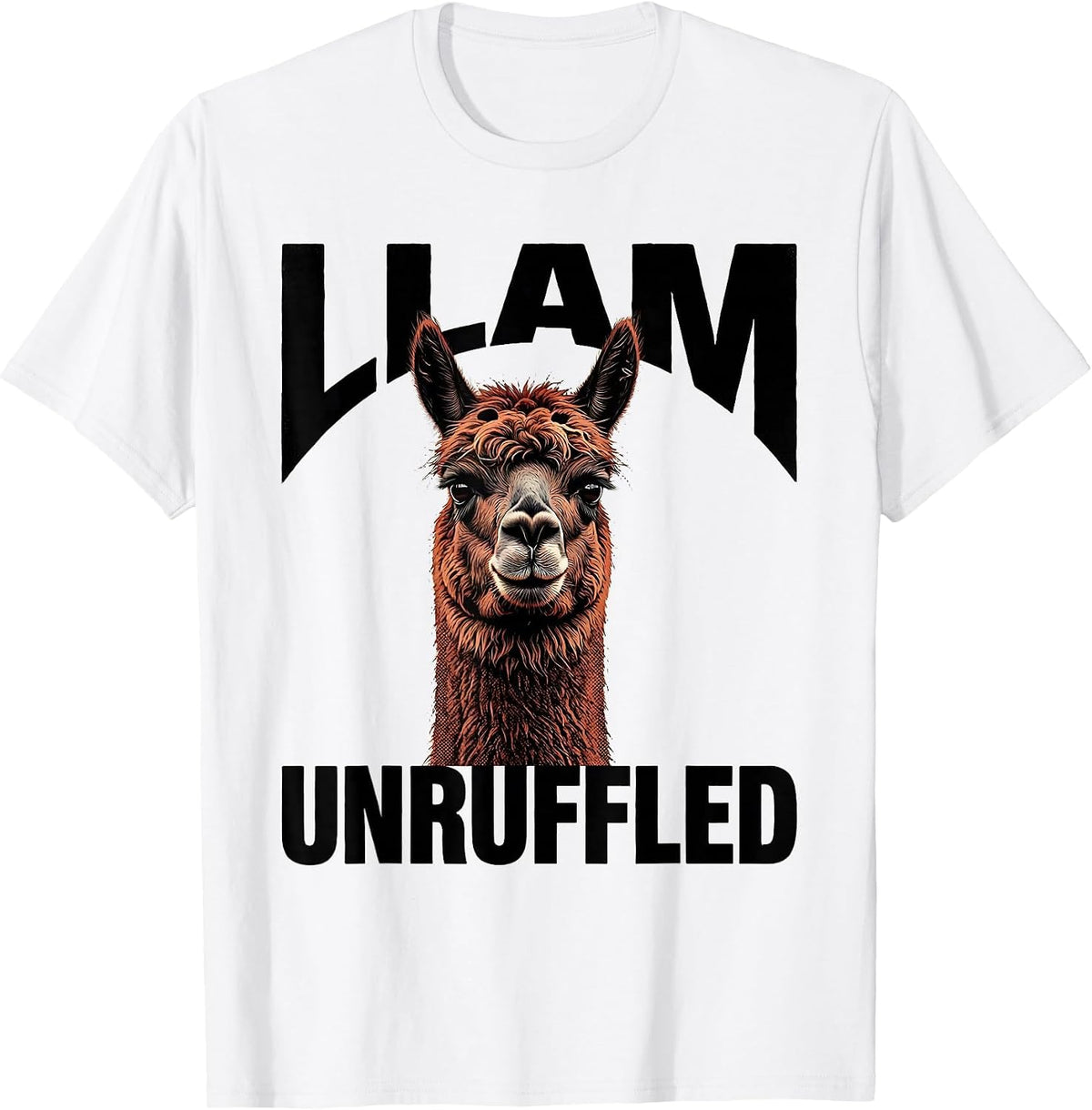 Men's Llam Unruffled Funny Llama Alpaca Lover Gift T-Shirt - White