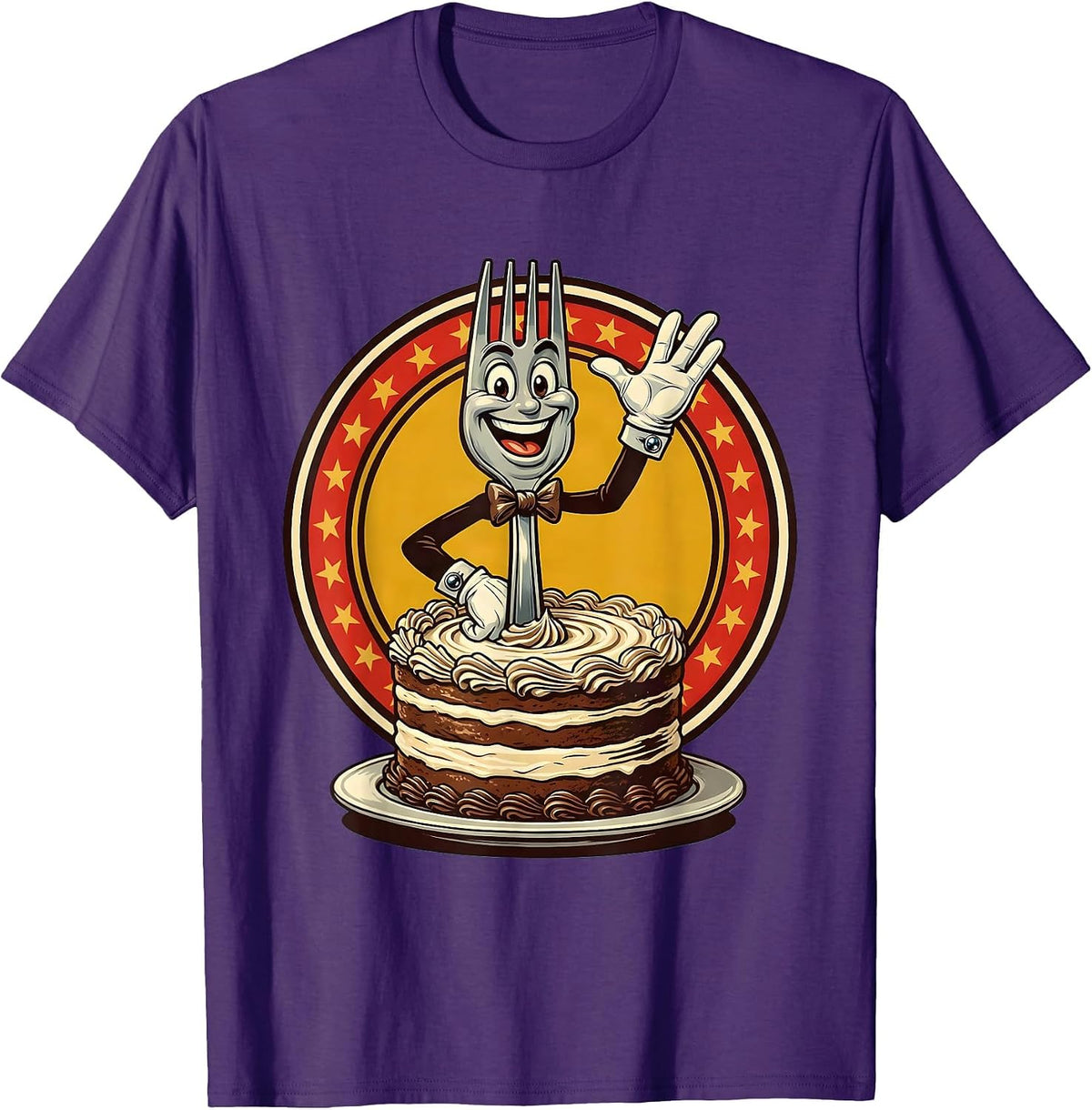 Men's Dad Tax Collector Fork Dessert Graphic T-Shirt - Purple