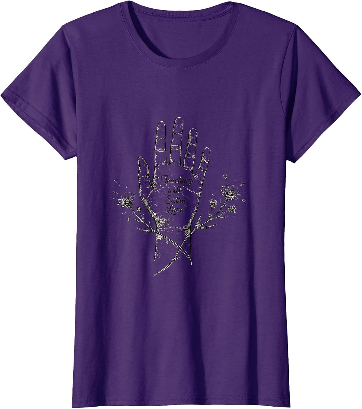 Women's Teaching With Extra Love Special Education Design T-Shirt - Purple