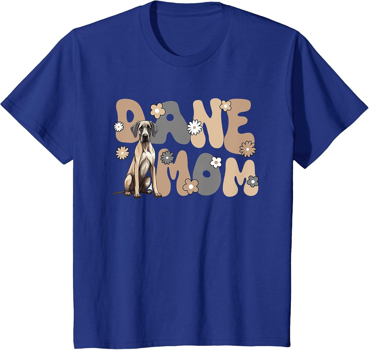 Great Dane Groovy World's Best Dane Mom T-Shirt - Royal Blue