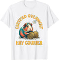 Men's Certified Overnight Hay Courier Funny Guinea Pig Owner Cavy T-Shirt - White