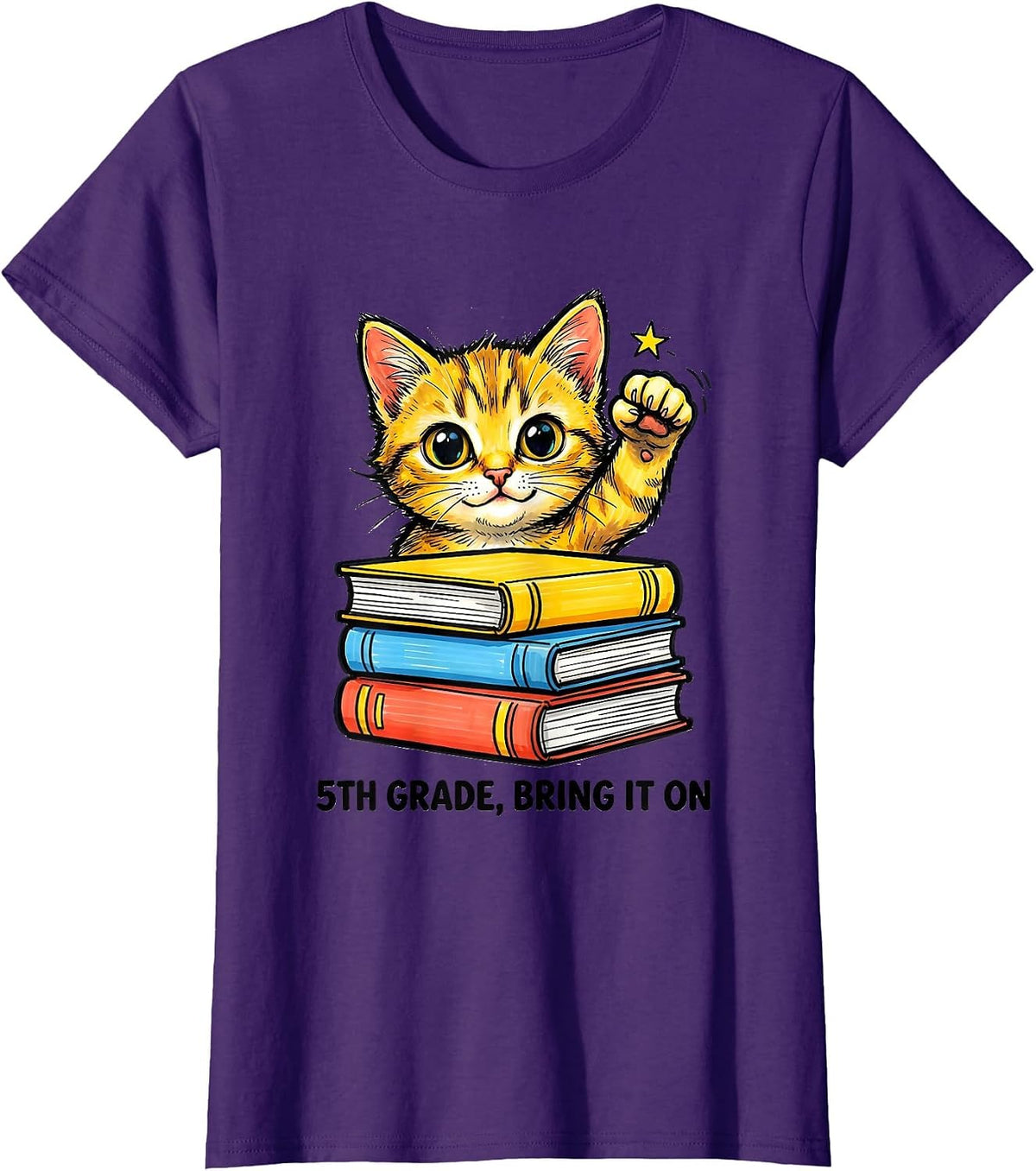 Women's 5th Grade Bring It On Cute Kitten Back To School Girls T-Shirt - Purple