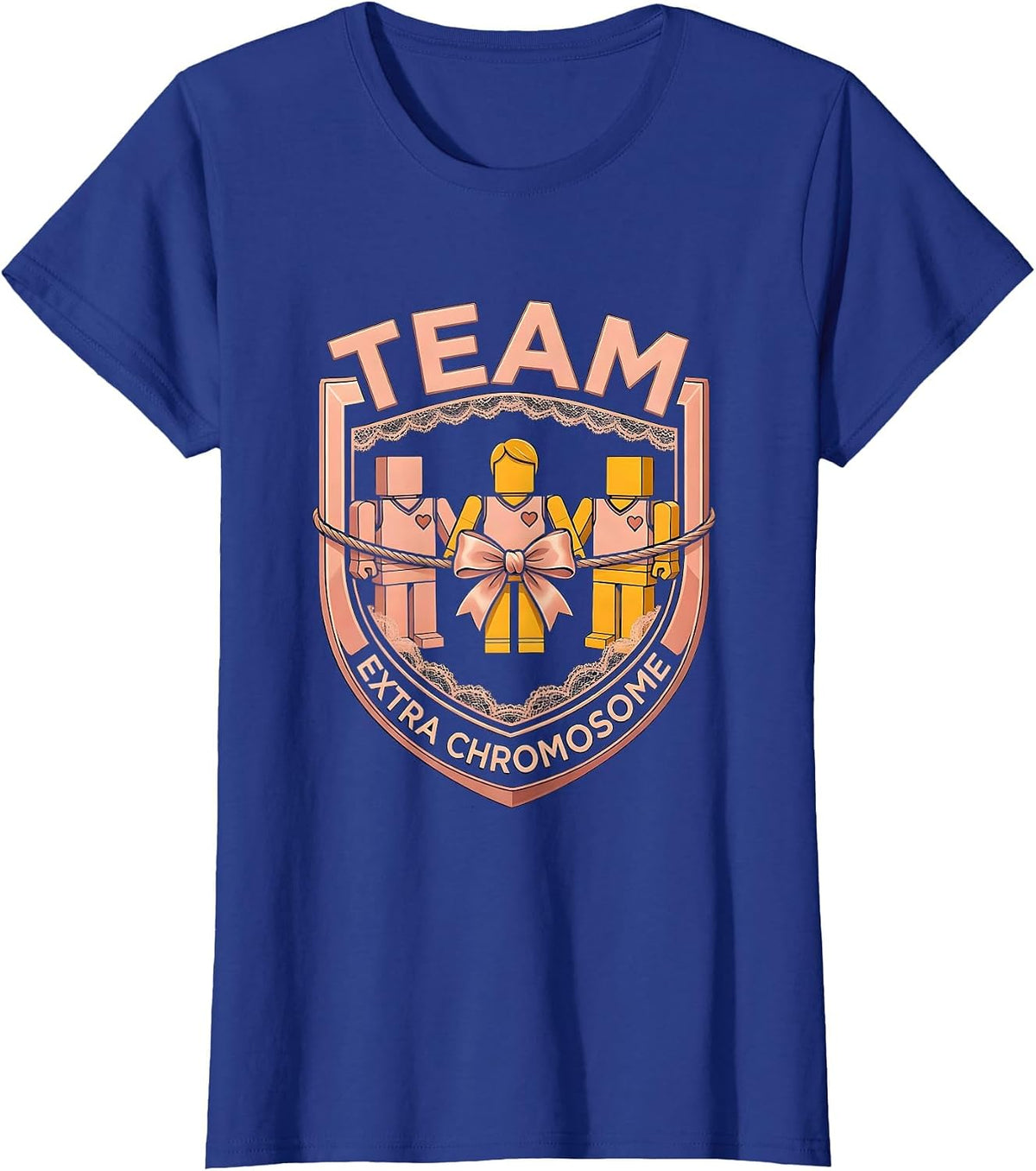 Women's Team Extra Chromosome Uplifting Down Syndrome Awareness T-Shirt - Royal Blue