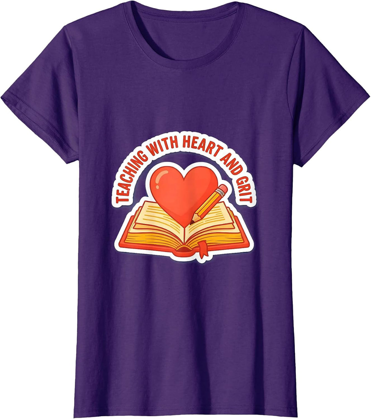 Women's Teaching With Heart and Grit Special Education Tee T-Shirt - Purple
