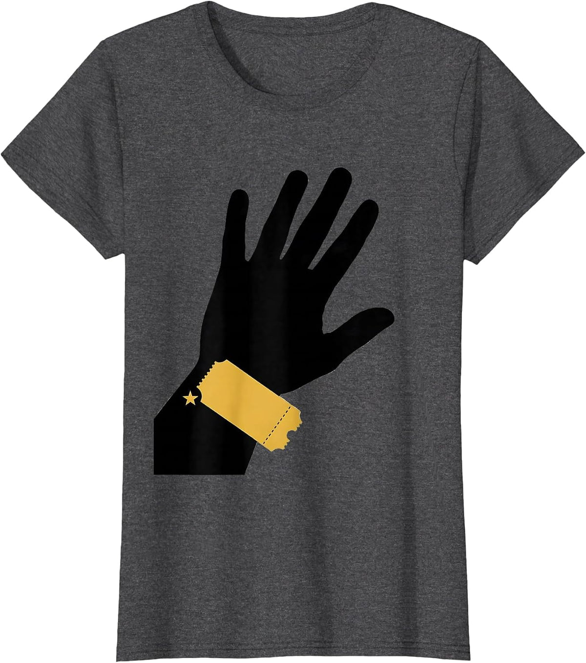 Women's Raised Stop Hand Halloween Police Officer Costume T-Shirt - Dark Heather Grey