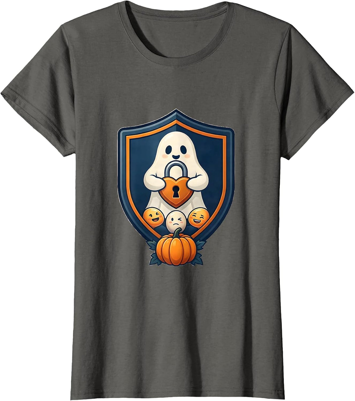 Women's Friendly Ghost Mental Health Awareness School Counselor T-Shirt - Asphalt Grey