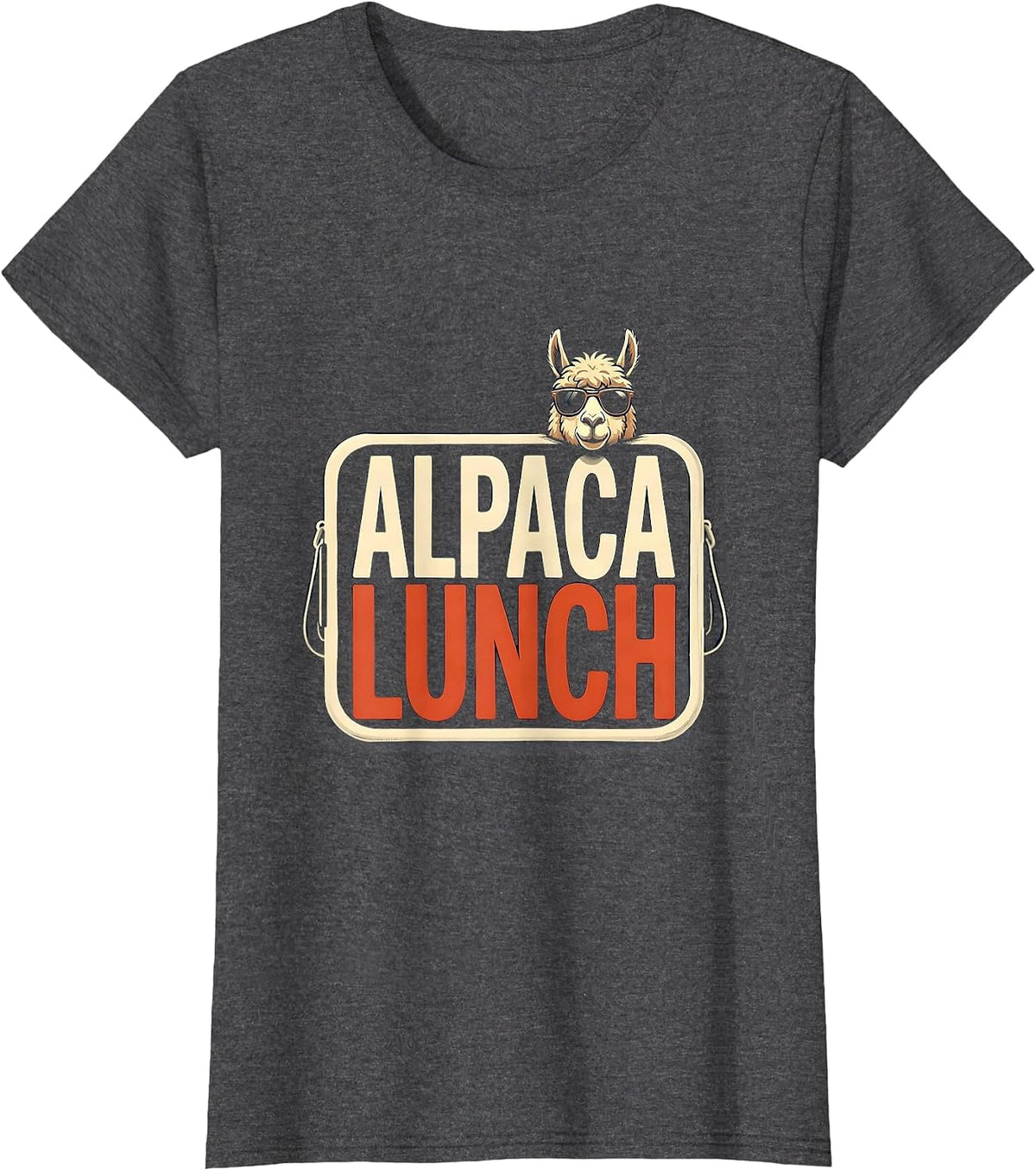 Women's Alpaca Lunch Funny Alpaca Sunglasses Animal Humor Gift T-Shirt - Dark Heather Grey