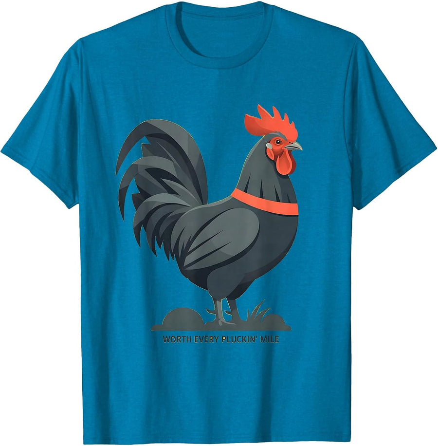 Worth Every Pluckin' Mile Pheasant Hunter Upland Bird T-Shirt - Sapphire Blue