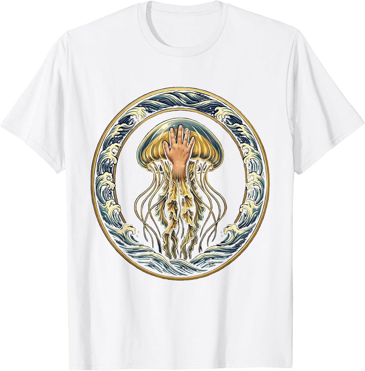 Men's Autism Awareness Child and Glowing Jellyfish Art T-Shirt - White