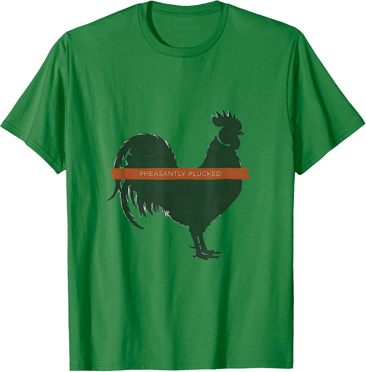 Men's Pheasantly Plucked Minimalist Upland Bird Hunter Gift T-Shirt - Kelly Green