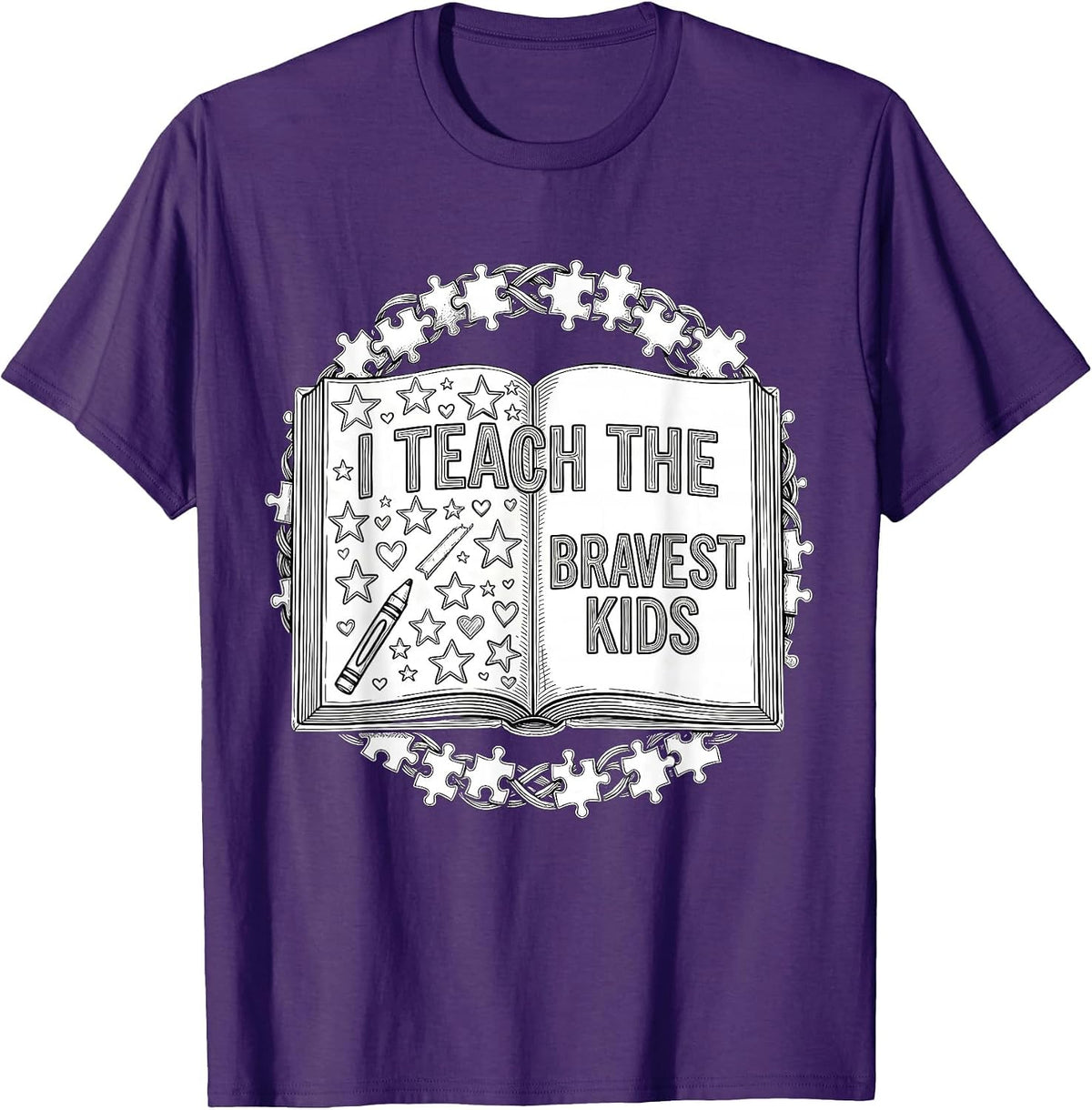 I Teach The Bravest Kids Sped Teacher Design T-Shirt - Purple