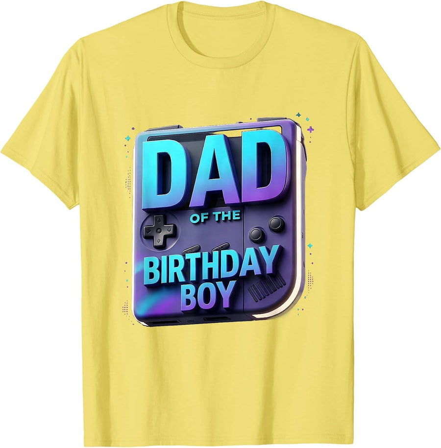 Men's Dad Of The Birthday Boy Matching Video Game Birthday Party T-Shirt - Lemon Yellow
