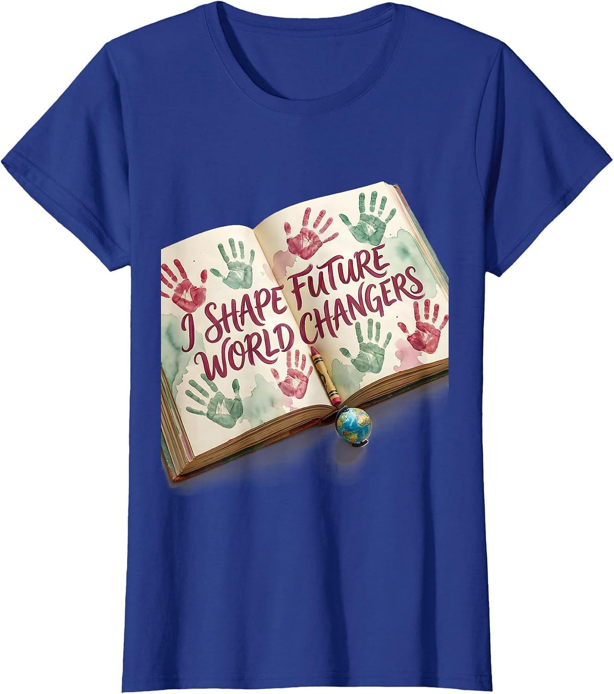 Women's I Shape Future World Changers PreK Teacher T-Shirt - Royal Blue