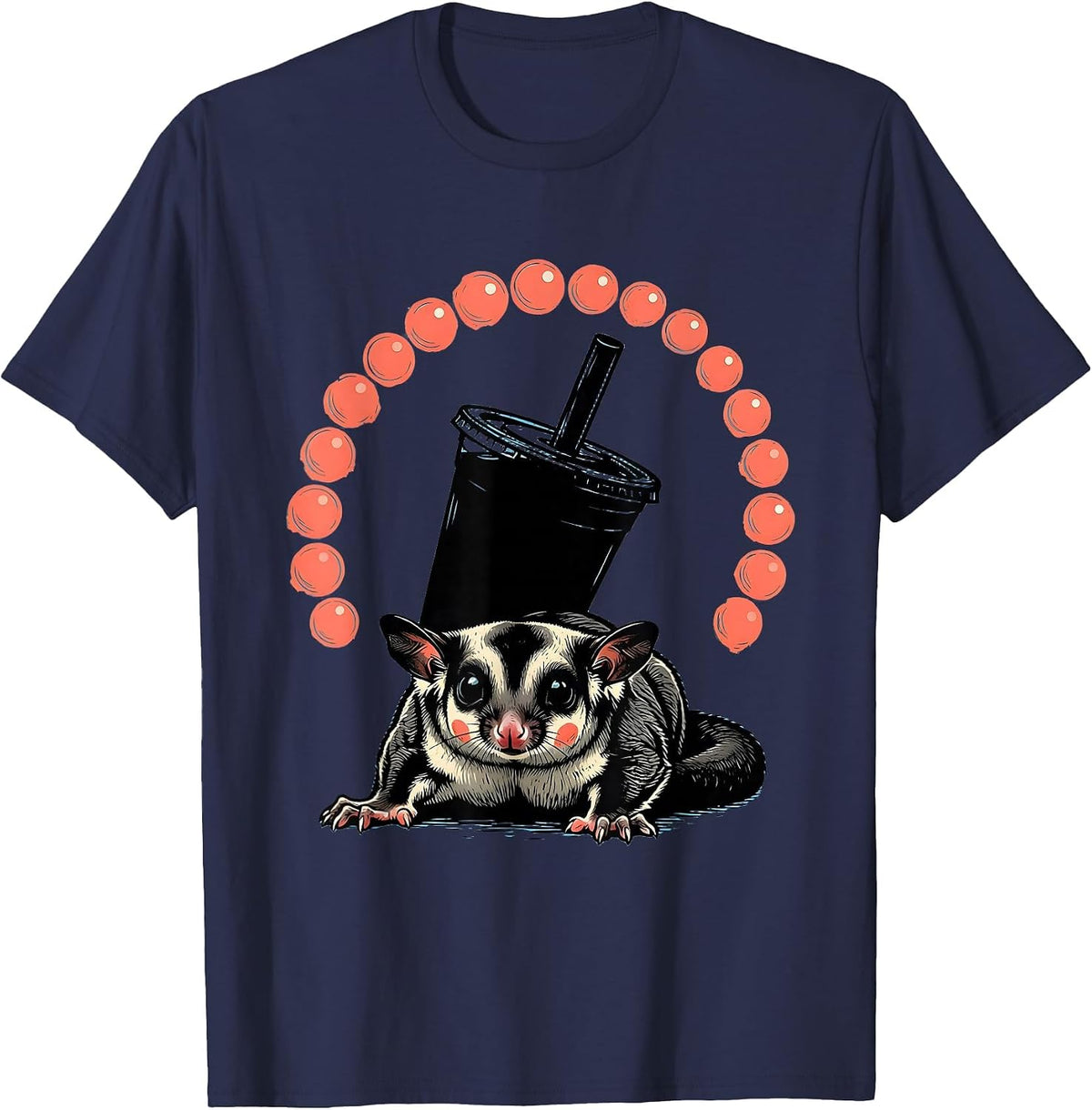 Sugar Glider Boba Tea Kawaii Anime Character Lover T-Shirt - Navy Blue