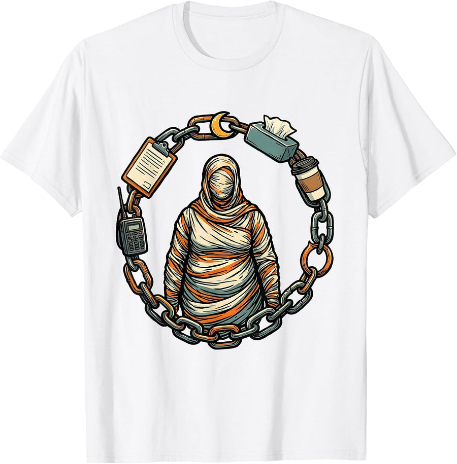 Men's Chain Support Para Normal Activities SPED Teacher T-Shirt - White