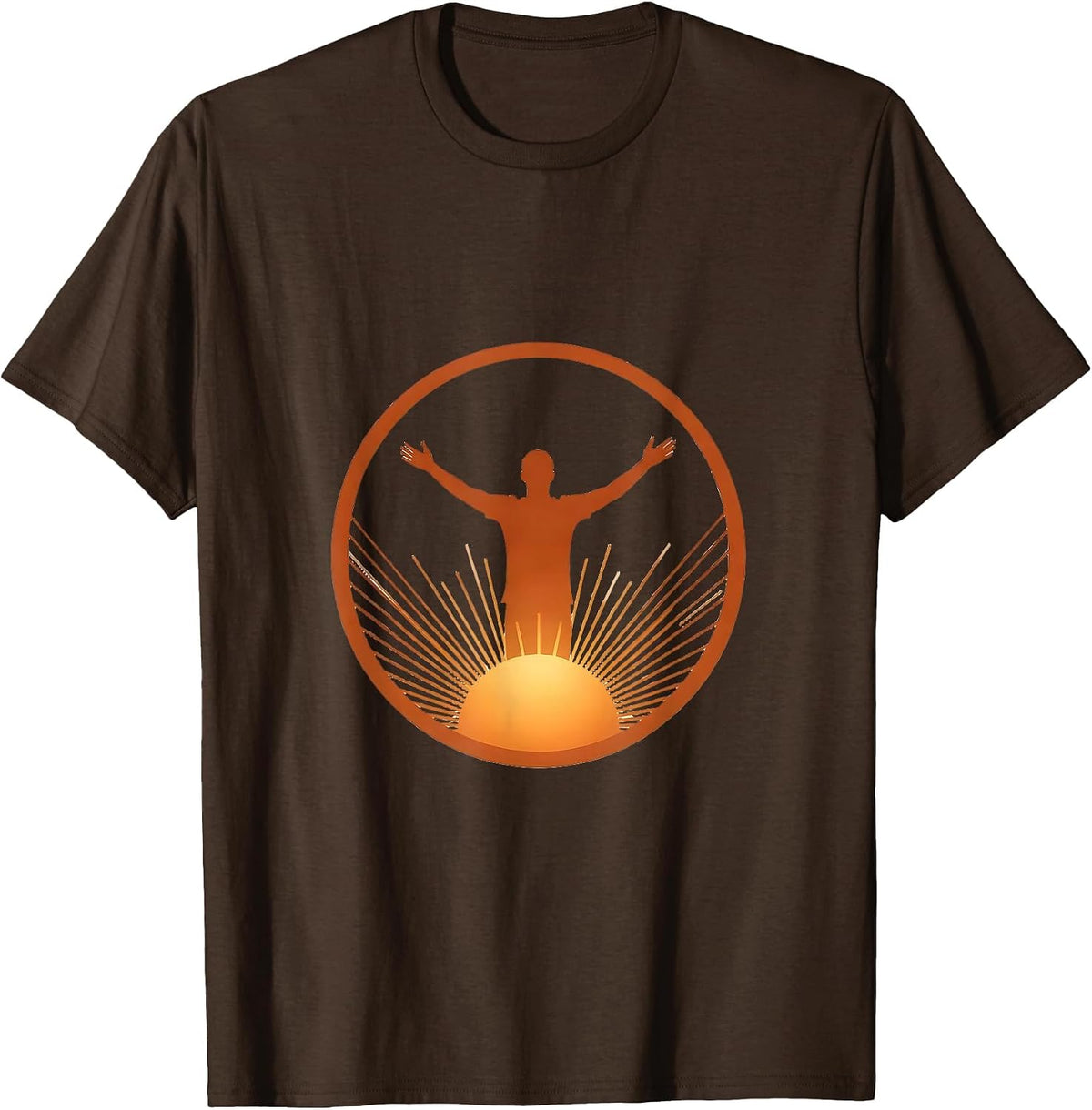 Men's Occupational Therapy Rising Sun Stretch Design T-Shirt - Brown