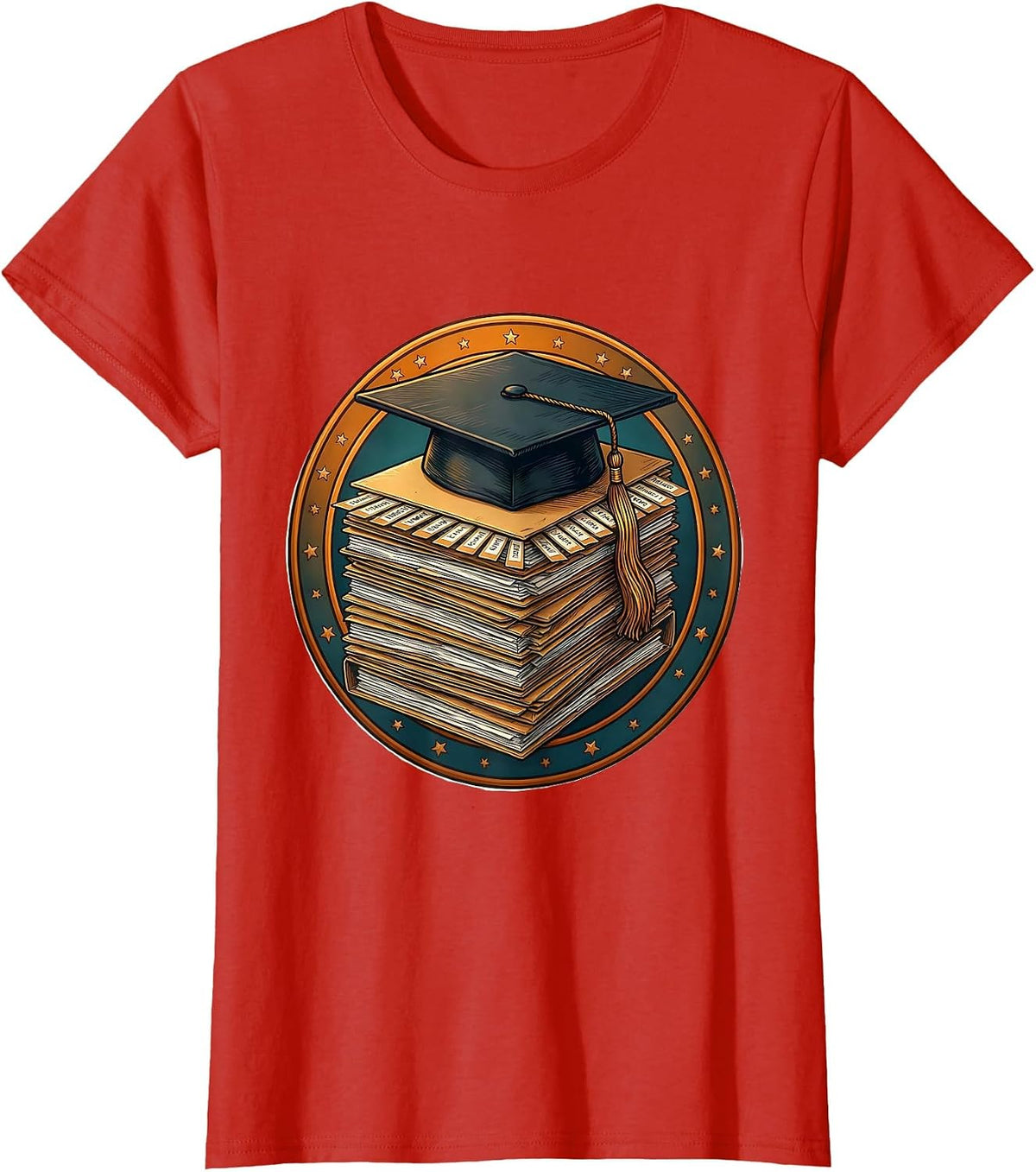 Sped Teacher Graduation Cap IEP Stack Gift T-Shirt - Red