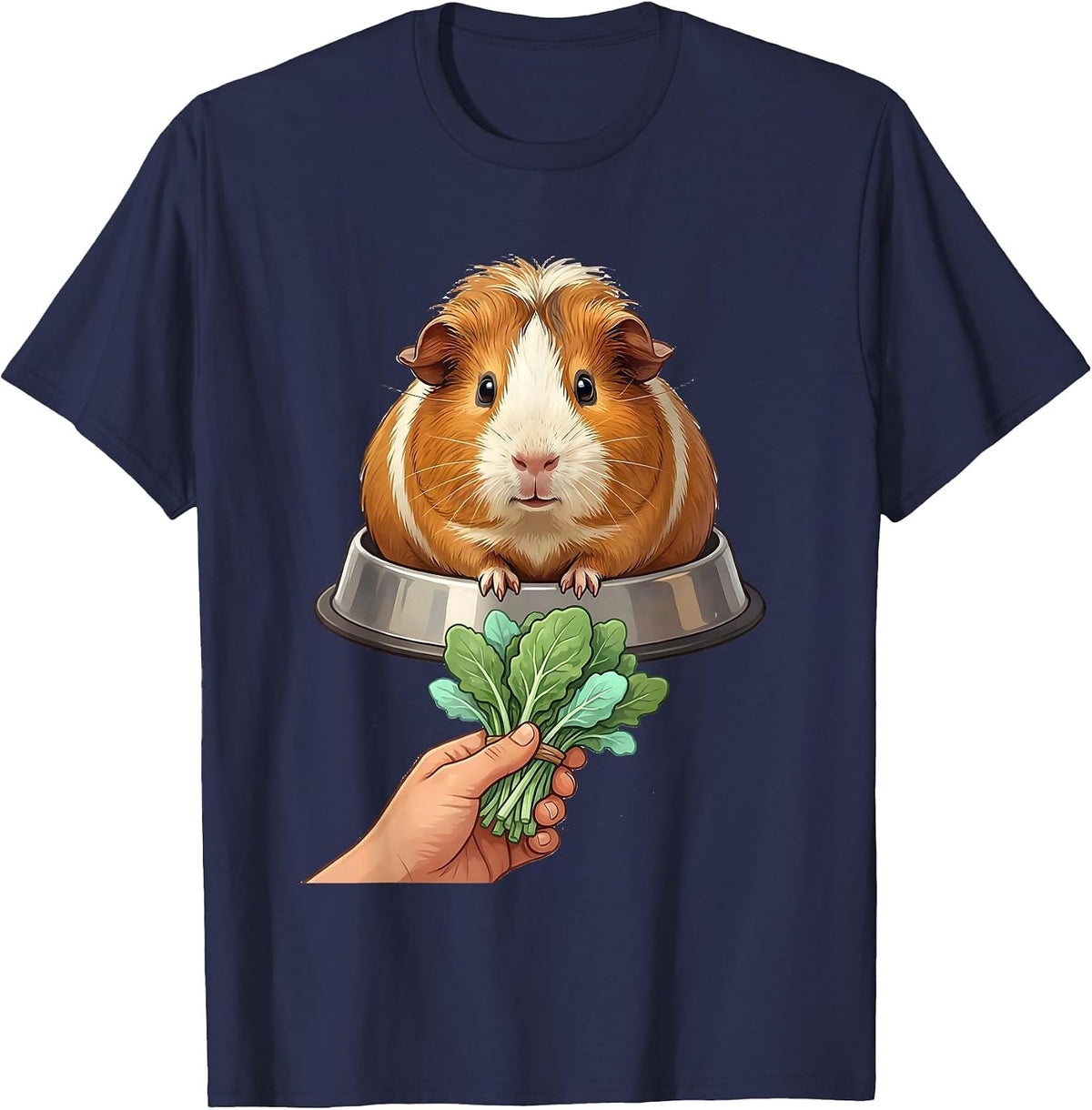 Men's Oversized Tailless Guinea Pig Cute Kawaii Pet Lover Gift T-Shirt - Navy Blue